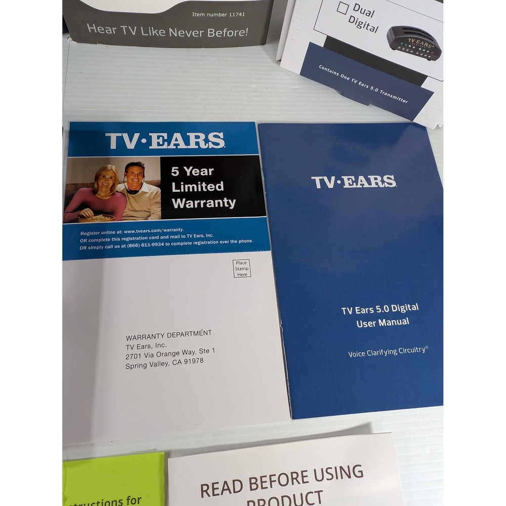 TV Ears 5.0 Digital Wireless Headset System Voice Clarifying 11741 Black - Picture 5 of 16